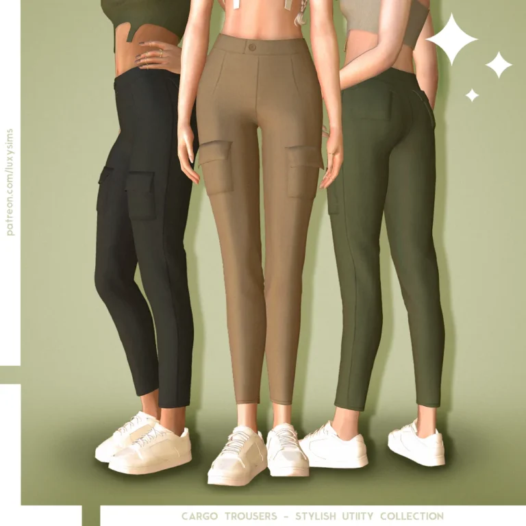 Vista previa de Colección Cargo Trousers - Stylish Utility, crear un sim de luxysims para Los Sims 4.