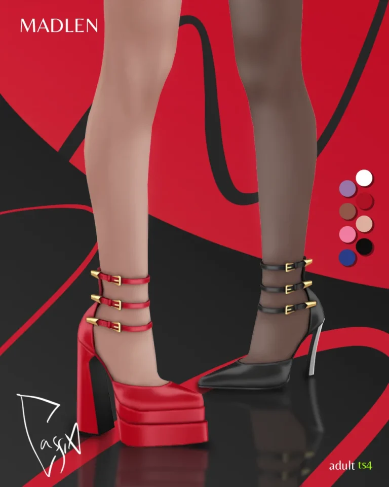 Vista previa de Colección cassia pumps inspired by new versace, zapatos de madlensims para Los Sims 4.
