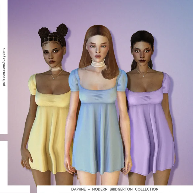 Vista previa de Colección Daphne - Modern Bridgerton, crear un sim de luxysims para Los Sims 4.