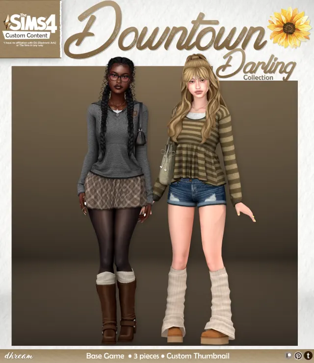Vista previa de Colección Downton Darling, ropa de dhreamcc para Los Sims 4.