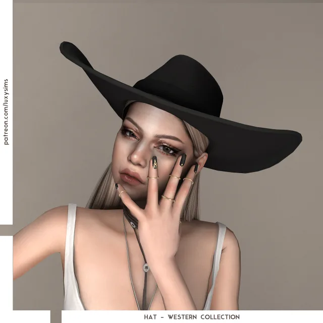 Vista previa de Colección Hat - Western, accesorios de luxysims para Los Sims 4.
