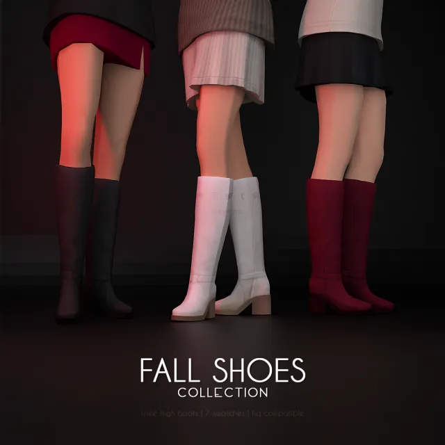 Vista previa de Colección Knee high Boots - Fall Shoes, zapatos de luxysims para Los Sims 4.