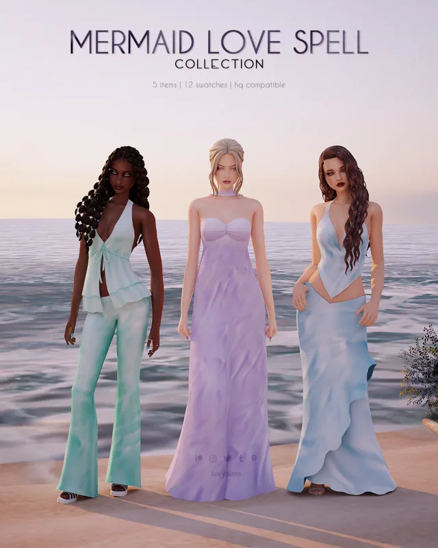 Vista previa de Colección Mermaid Love Spell, crear un sim de luxysims para Los Sims 4.