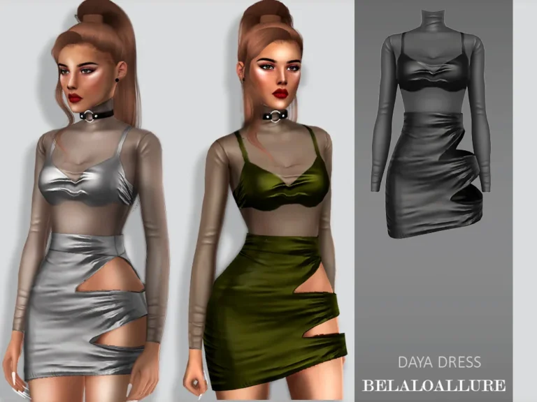 Vista previa de Colección Mini dress and full sleeve, ropa de belaloallure3 para Los Sims 4.