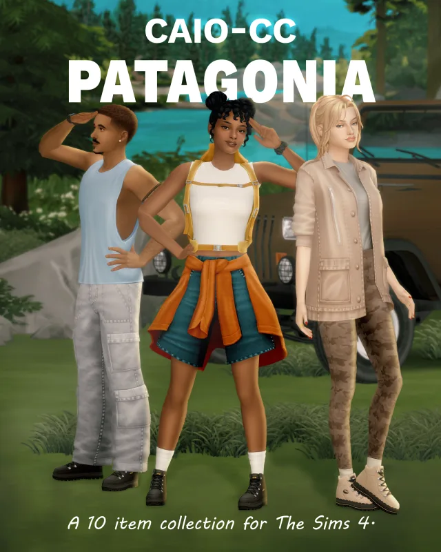 Vista previa de Colección Patagonia, crear un sim de caio-cc para Los Sims 4.