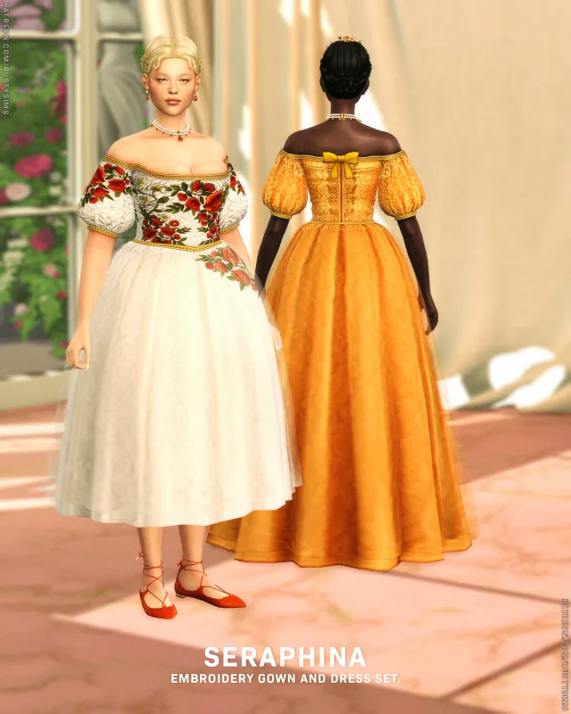 Vista previa de Colección Seraphina Dress / Gown, ropa de rustys-cc para Los Sims 4.