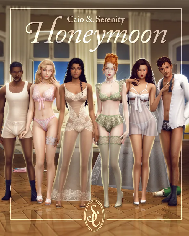 Vista previa de Colección Serenity x Caio: The Honeymoon, crear un sim de serenity-cc para Los Sims 4.