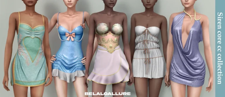 Vista previa de Colección Siren Core CC, crear un sim de belaloallure3 para Los Sims 4.