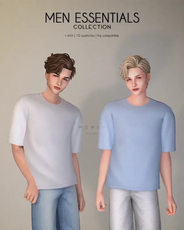 Vista previa de Colección T-Shirt - Men Essentials, ropa de luxysims para Los Sims 4.