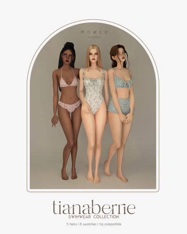 Vista previa de Colección TianaBerrie - Swimwear, crear un sim de luxysims para Los Sims 4.