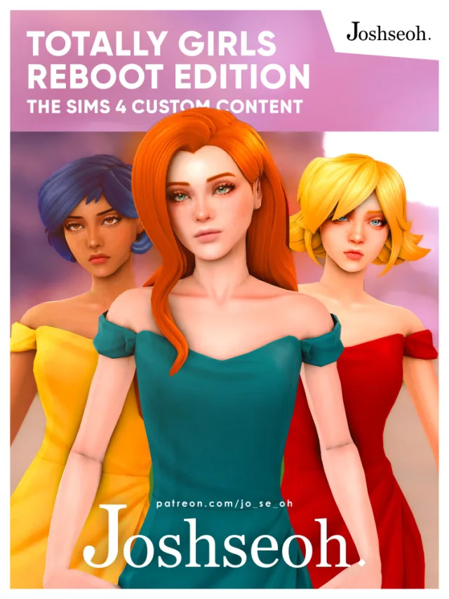 Vista previa de Colección Totally Girls Reboot Edition Hair, cabello de joshseoh para Los Sims 4.