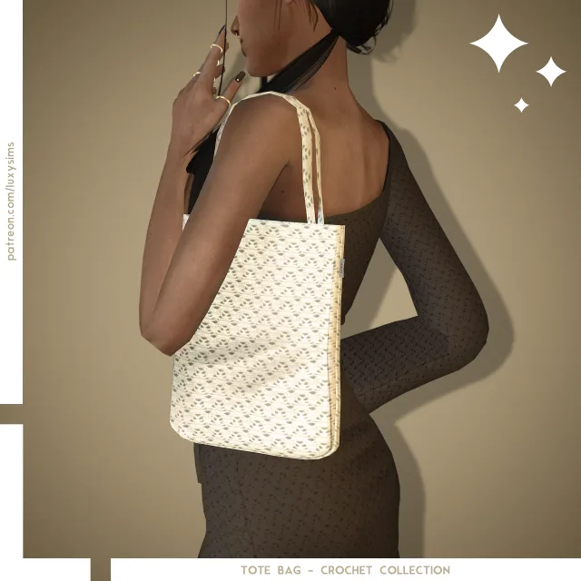 Vista previa de Colección Tote Bag - Crochet, accesorios de luxysims para Los Sims 4.