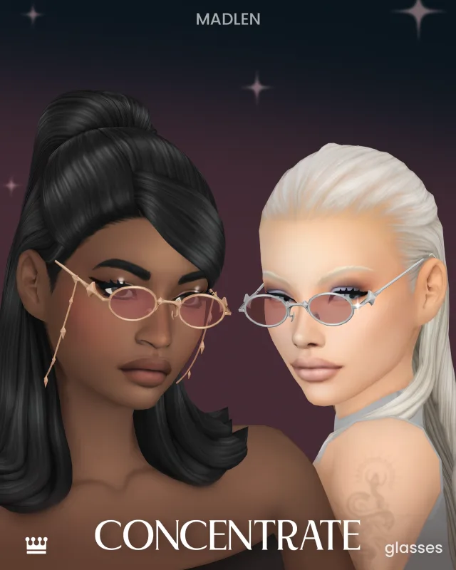 Vista previa de Concentrate glasses starting this month with these, accesorios de madlensims para Los Sims 4.