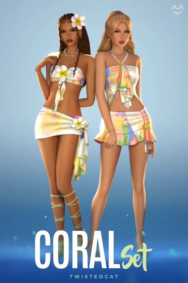 Vista previa de Coral Set, ropa de twisted-cat para Los Sims 4.