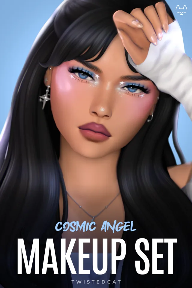 Vista previa de Cosmic Angel Makeup, maquillaje de twisted-cat para Los Sims 4.