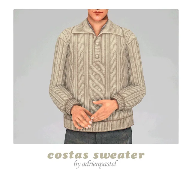 Vista previa de Costas Sweater, ropa de its-adrienpastel para Los Sims 4.