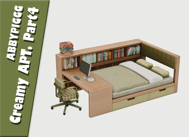 Vista previa de Creamy APT. Part3&4, construir y comprar de abbypiggg para Los Sims 4.