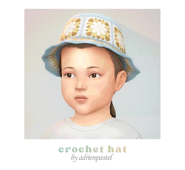 Vista previa de Crochet Hat (Toddlers), accesorios de its-adrienpastel para Los Sims 4.