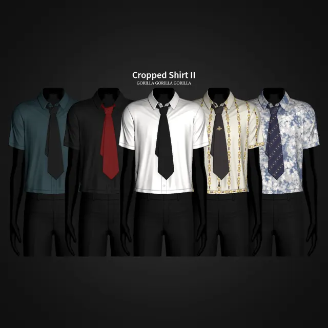 Vista previa de Cropped Shirt II, ropa de gorillax3-cc para Los Sims 4.