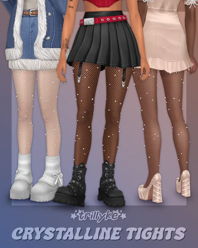 Vista previa de Crystalline Tights, zapatos de trillyke para Los Sims 4.