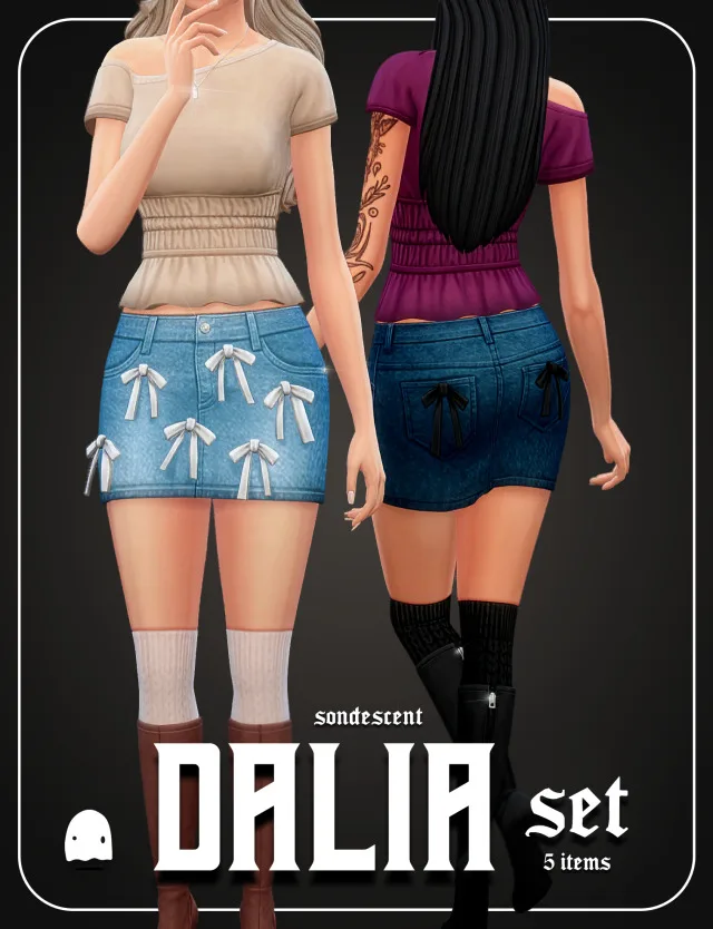 Vista previa de DAHLIA SET, crear un sim de sondescent para Los Sims 4.