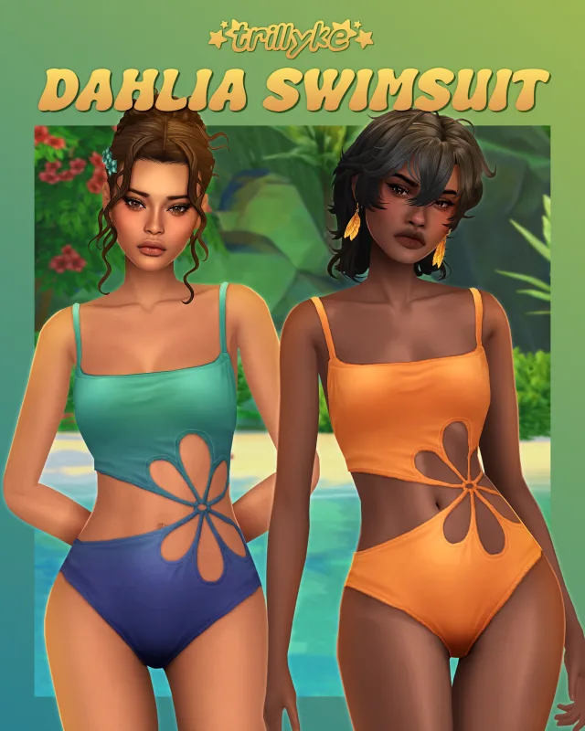 Vista previa de Dahlia Swimsuit, crear un sim de trillyke para Los Sims 4.