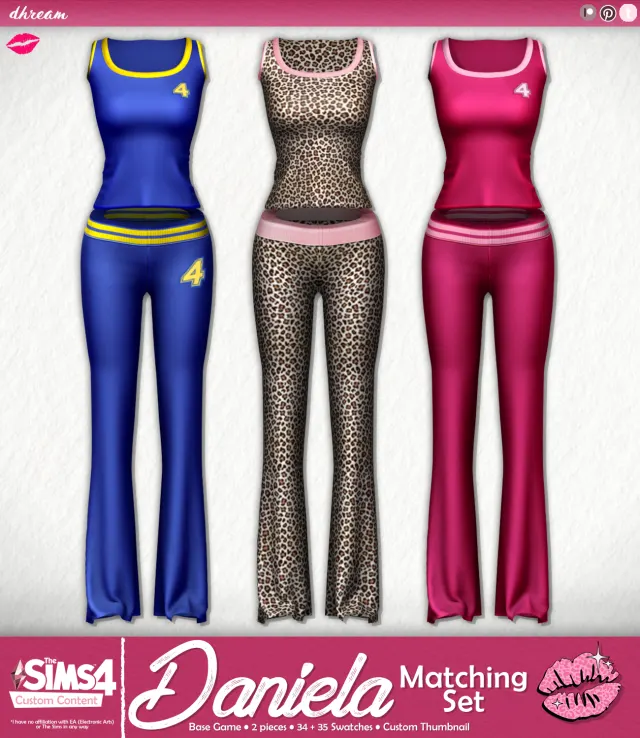 Vista previa de Daniela Matching Set, conjuntos de dhreamcc para Los Sims 4.