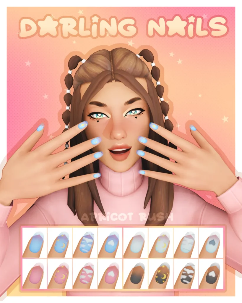 Vista previa de Darling Nails, accesorios de apricotrush para Los Sims 4.