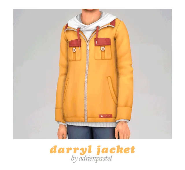 Vista previa de Darryl Jacket, ropa de its-adrienpastel para Los Sims 4.