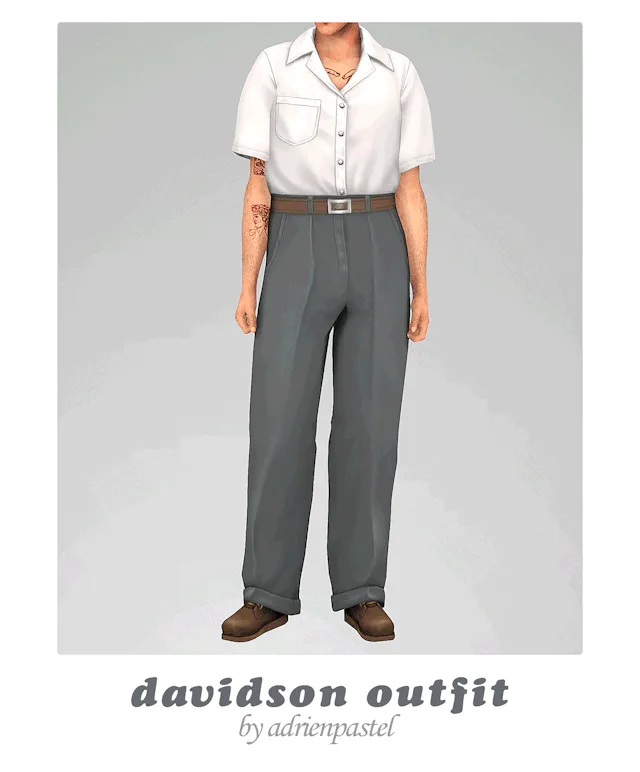 Vista previa de Davidson conjunto, ropa de its-adrienpastel para Los Sims 4.