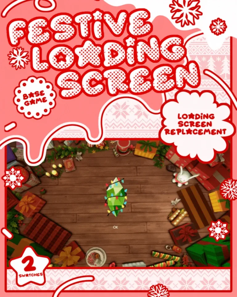 Vista previa de DAY 1] Festive Loading Screen, mods de apricotrush para Los Sims 4.