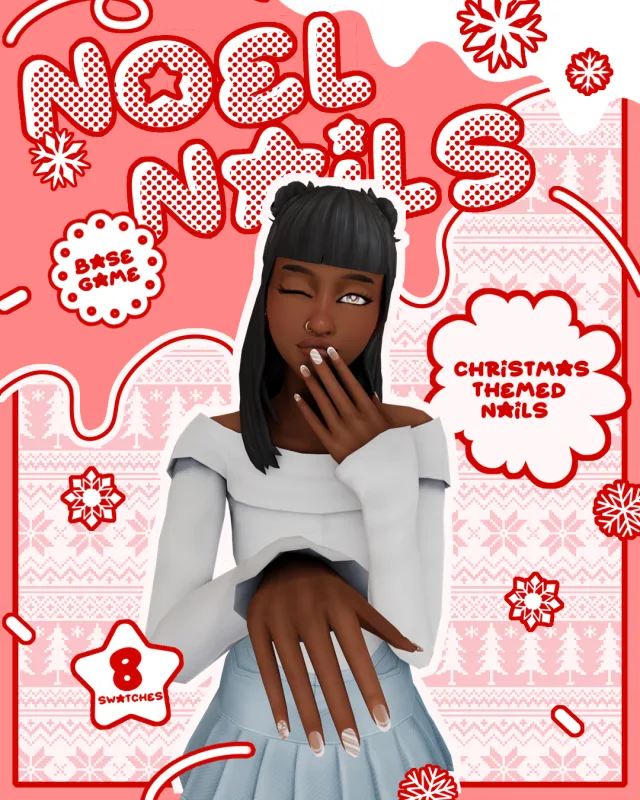 Vista previa de Day 2] Noel Nails, accesorios de apricotrush para Los Sims 4.