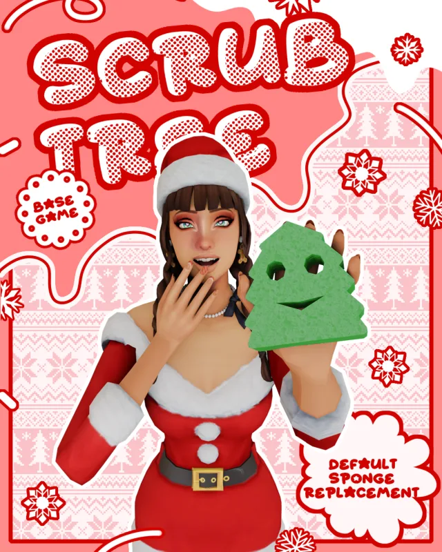 Vista previa de DAY 6] Scrub Tree predeterminado Sponge Override, mods de apricotrush para Los Sims 4.
