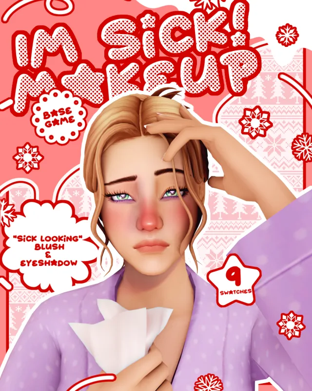 Vista previa de DAY 7] I'm Sick! Makeup, maquillaje de apricotrush para Los Sims 4.
