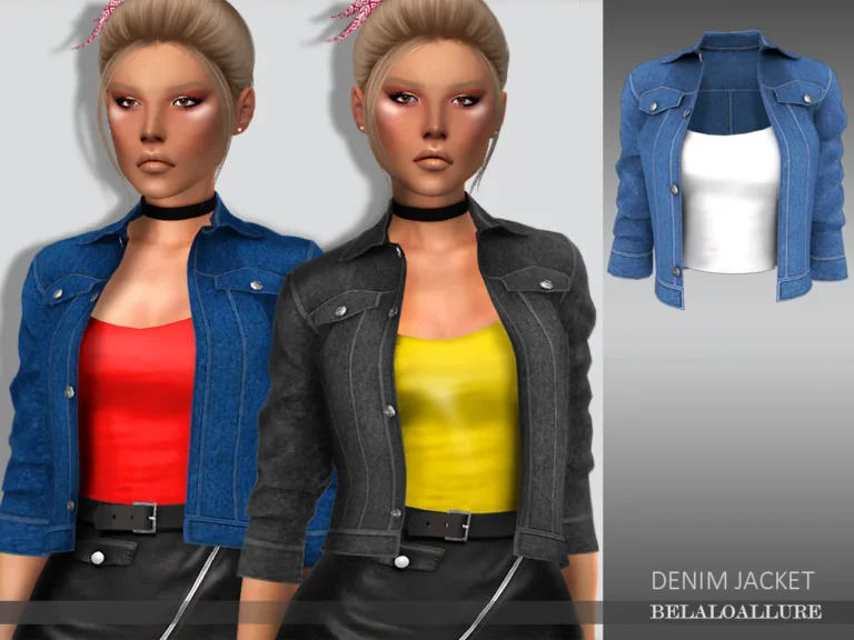 Vista previa de Denim jacket, ropa de belaloallure3 para Los Sims 4.