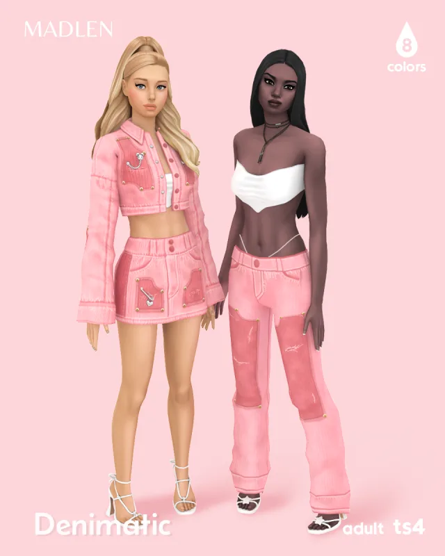 Vista previa de Denimatic channelling y2k flair with a modern, ropa de madlensims para Los Sims 4.