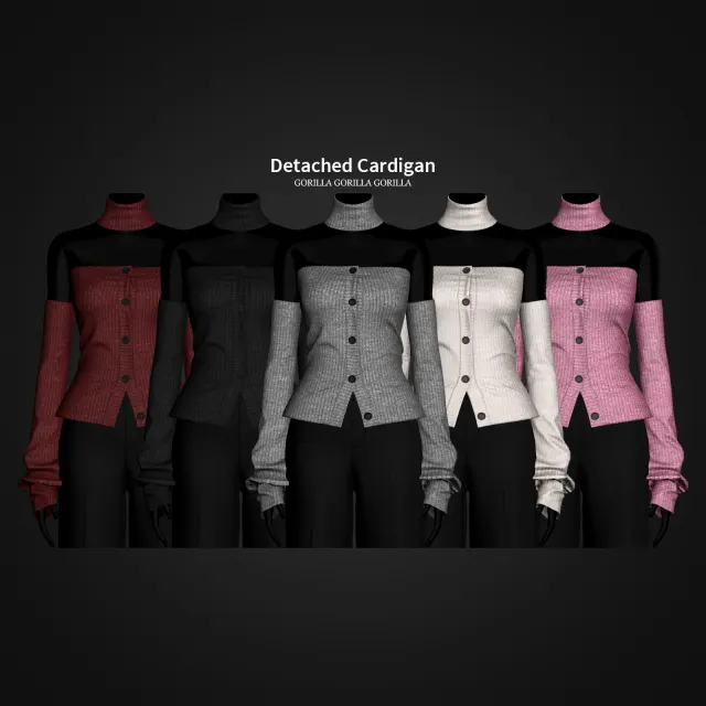 Vista previa de Detached Cardigan · North Star Earrings, accesorios de gorillax3-cc para Los Sims 4.