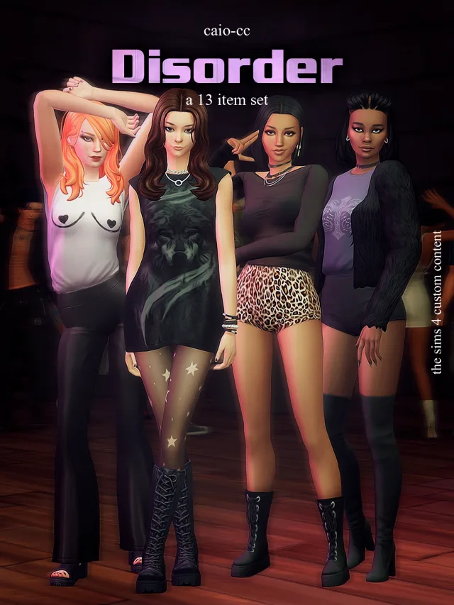 Vista previa de Disorder: A 13 items set, crear un sim de caio-cc para Los Sims 4.