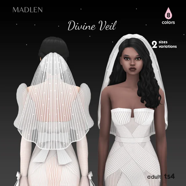 Vista previa de Divine veil set veils im so happy to introduce, accesorios de madlensims para Los Sims 4.