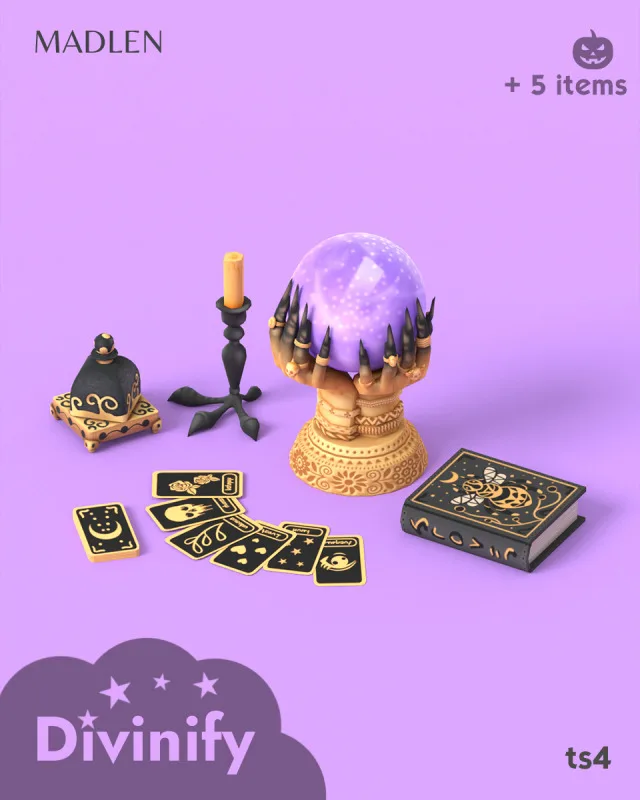 Vista previa de Divinify set for those drawn to the mysteries of, construir y comprar de madlensims para Los Sims 4.