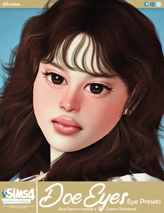 Vista previa de Doe Eyes Presets, genética de dhreamcc para Los Sims 4.