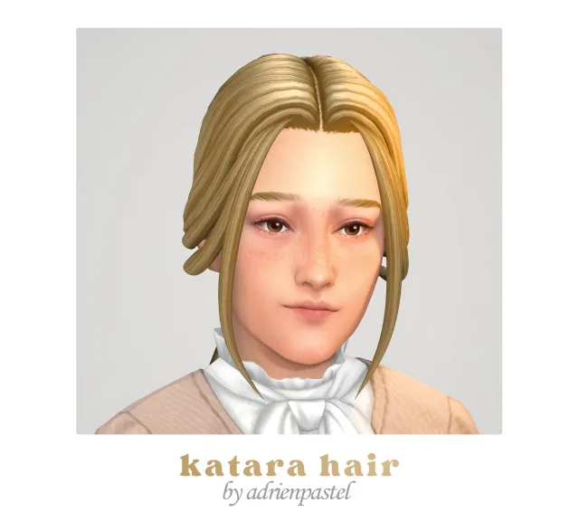 Vista previa de Dogsill Katara, Trinity, Stassie & Mary-Sue cabello (Kids conversiones), cabello de its-adrienpastel para Los Sims 4.