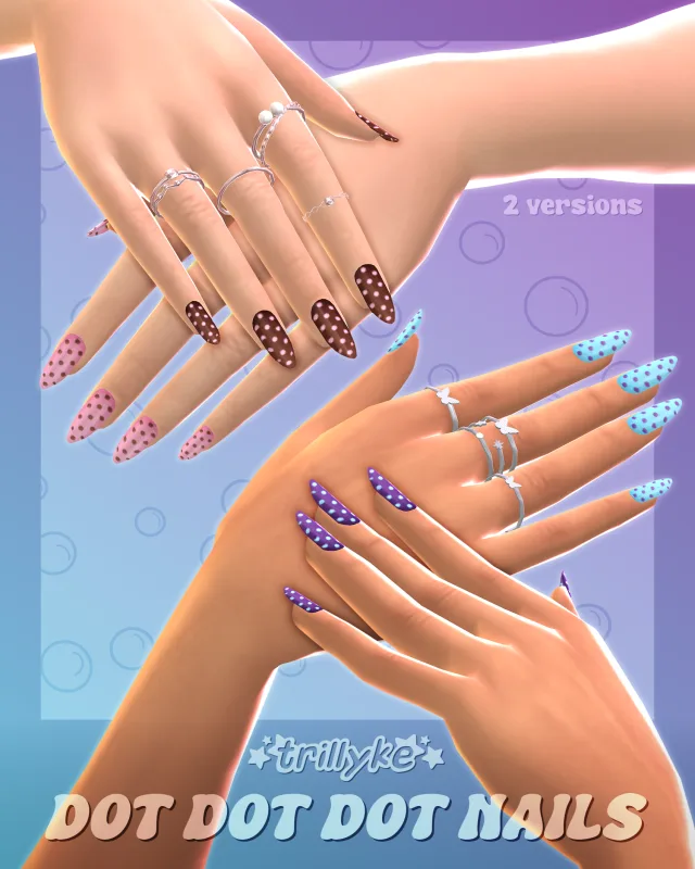Vista previa de Dot Dot Dot Nails, accesorios de trillyke para Los Sims 4.