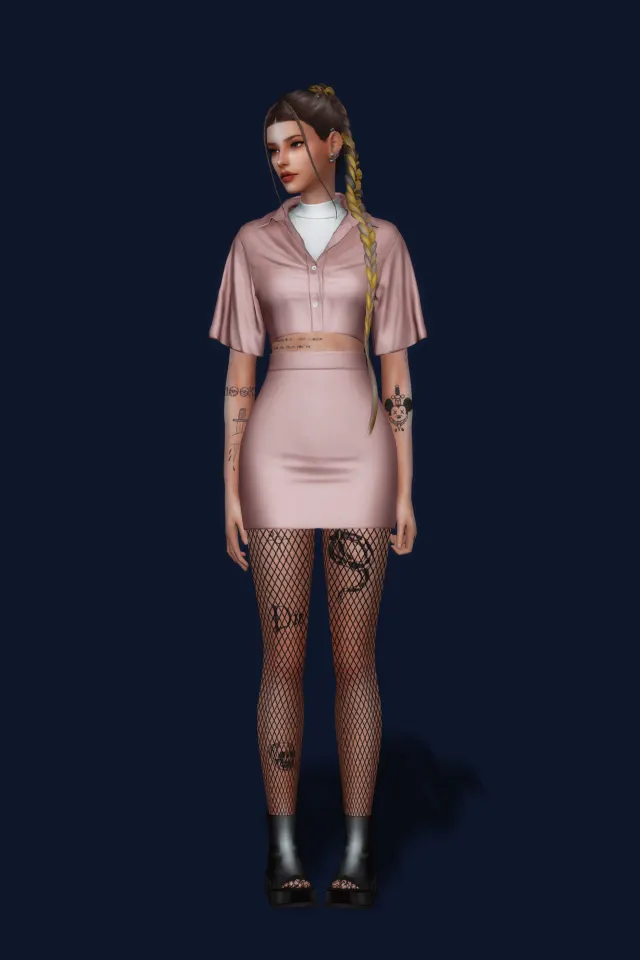 Vista previa de Downtown Mood Set, crear un sim de gorillax3-cc para Los Sims 4.
