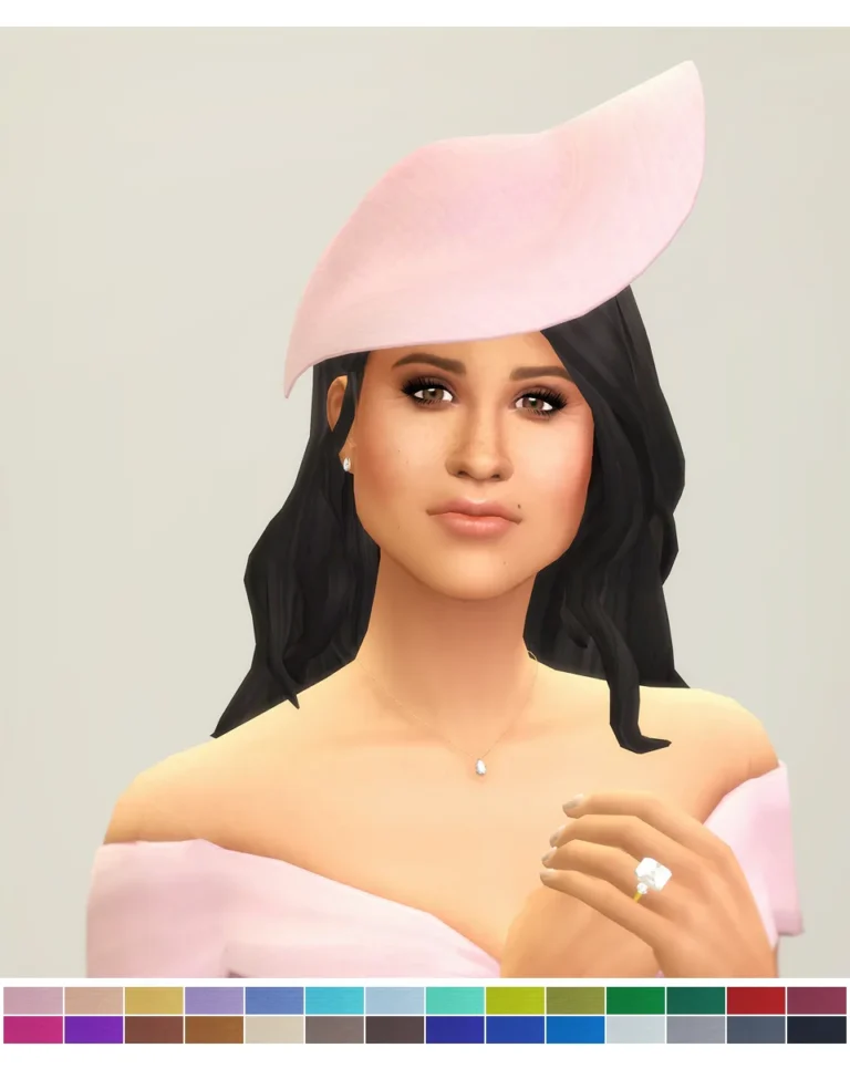 Vista previa de Duchess of Hat XI (28 color), accesorios de rustys-cc para Los Sims 4.