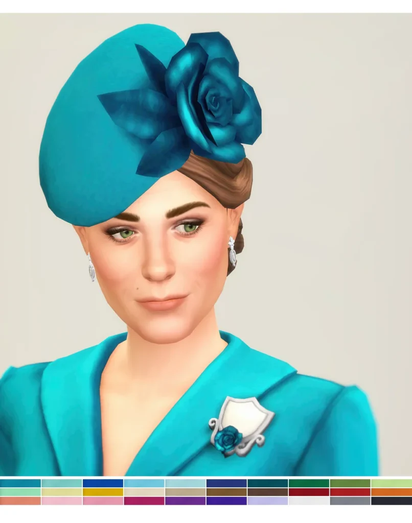 Vista previa de Duchess of Hat XIII (30 color), accesorios de rustys-cc para Los Sims 4.