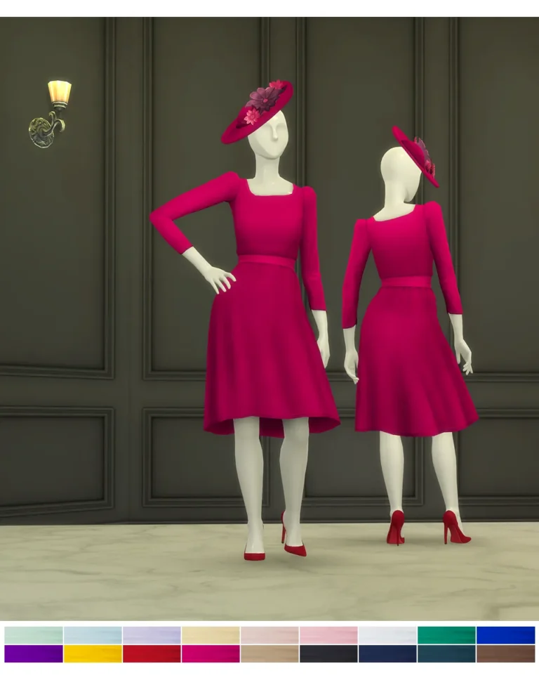 Vista previa de Duchess of vestido (18 color), ropa de rustys-cc para Los Sims 4.