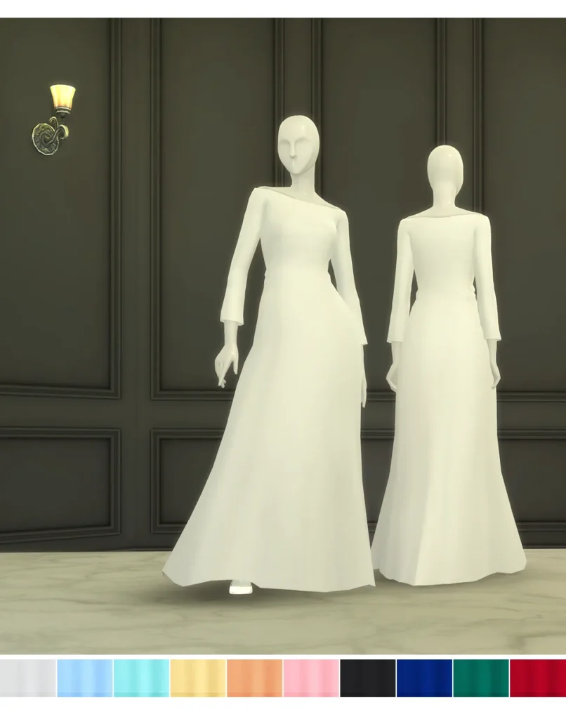 Vista previa de Duchess of vestido II (10 color), ropa de rustys-cc para Los Sims 4.