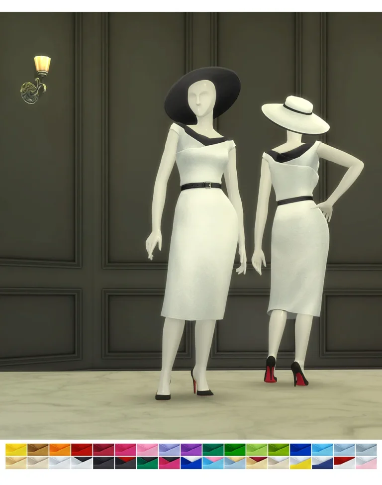 Vista previa de Duchess of vestido III (34 color), ropa de rustys-cc para Los Sims 4.