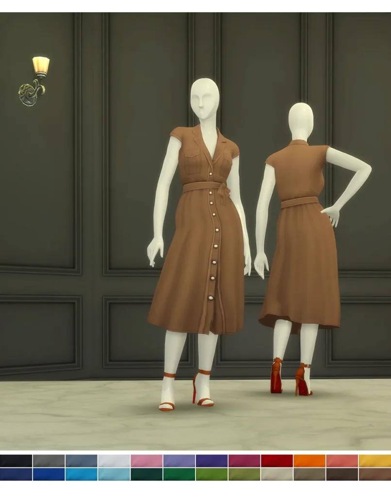 Vista previa de Duchess of vestido IV (24 color), ropa de rustys-cc para Los Sims 4.